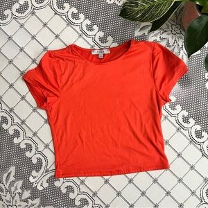 Gaze Blood Orange Cropped Short Sleeve Tee – Size Small